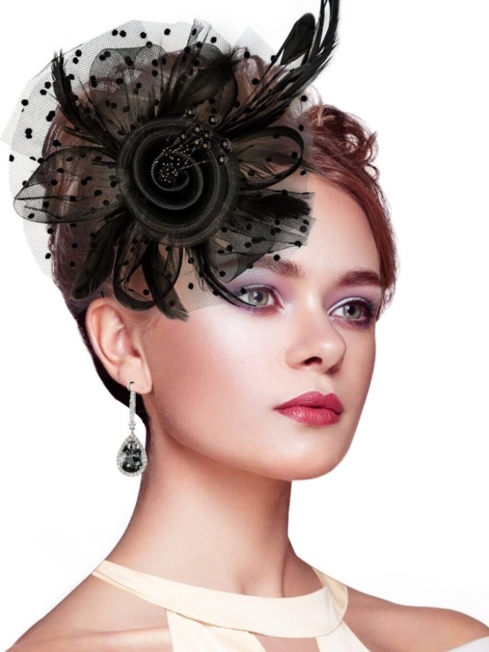 Women's Party Fascinator Headpiece Black